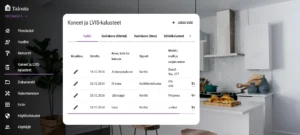 LVI- ja sähkökalusteiden tietojen tallennus